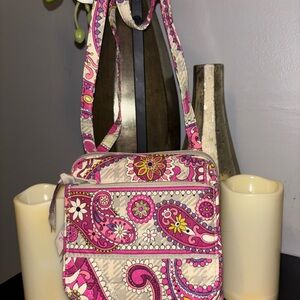 Vera Bradley Pink and Cream Paisley Crossbody